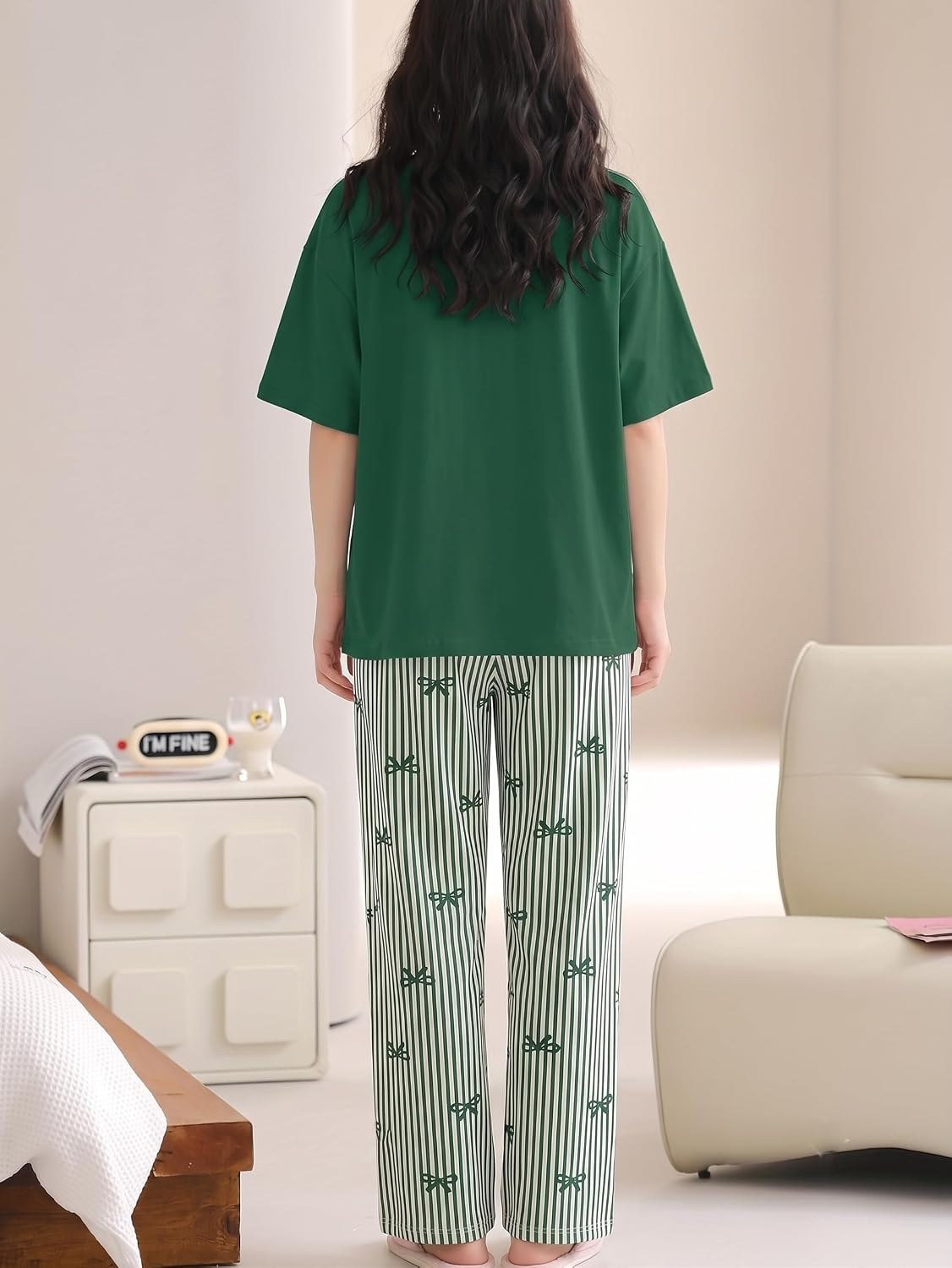 Women's Cotton Blend Full-Sleeve Night Suit - Cream - Image 26