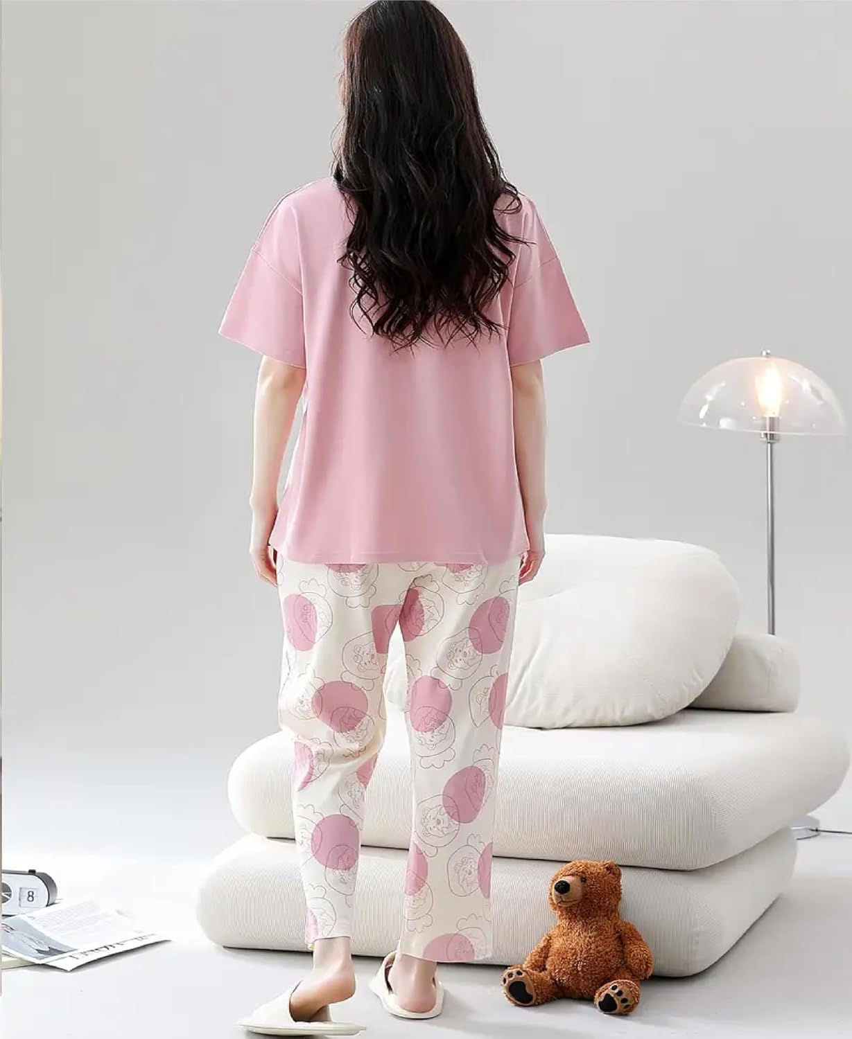 Women's Cotton Blend Full-Sleeve Night Suit - Cream - Image 34