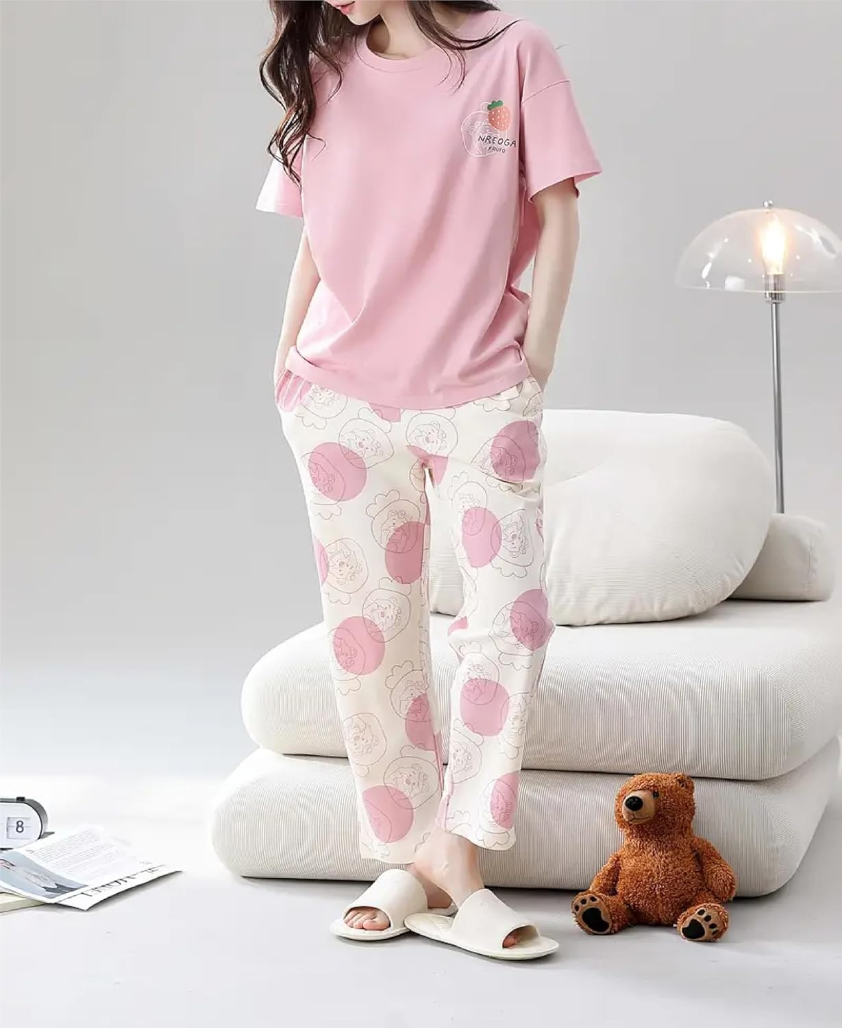 Women's Cotton Blend Full-Sleeve Night Suit - Cream - Image 38
