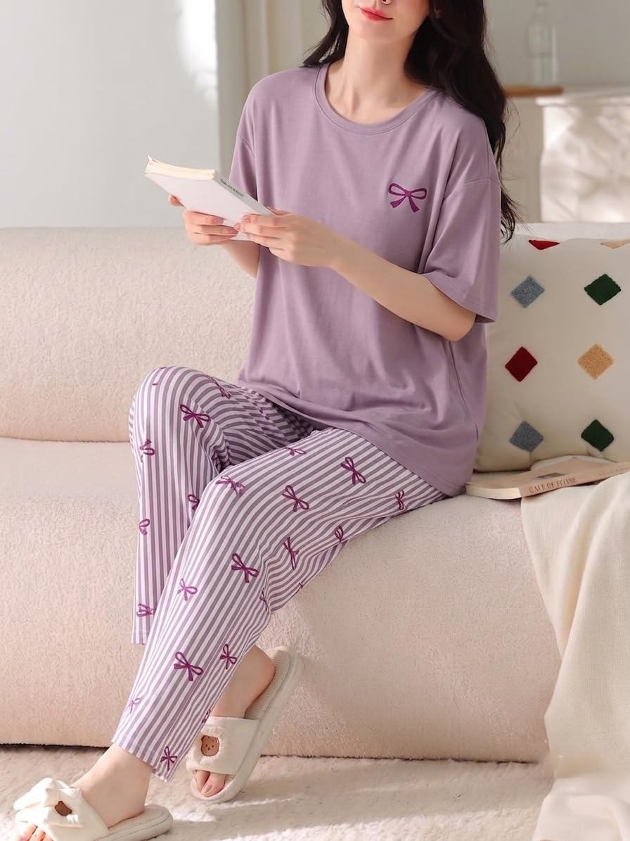 Women's Cotton Blend Full-Sleeve Night Suit - Cream - Image 44