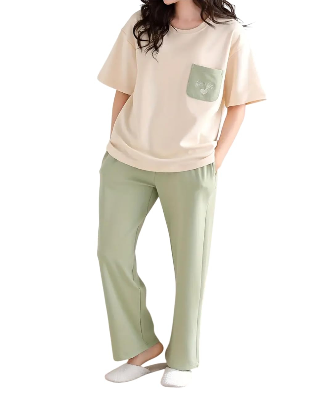 Women's Cotton Blend Full-Sleeve Night Suit - Cream - Image 52