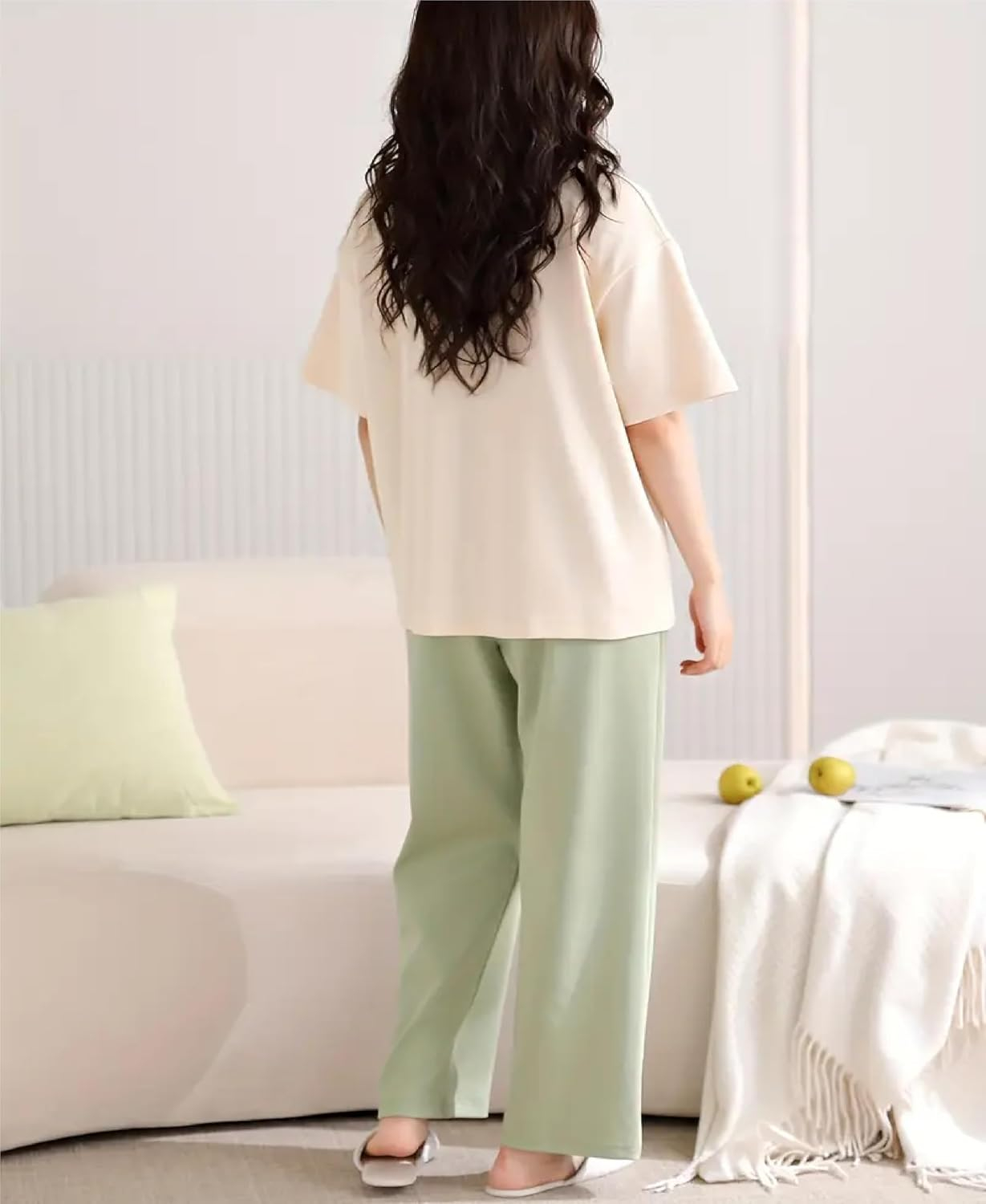 Women's Cotton Blend Full-Sleeve Night Suit - Cream - Image 54