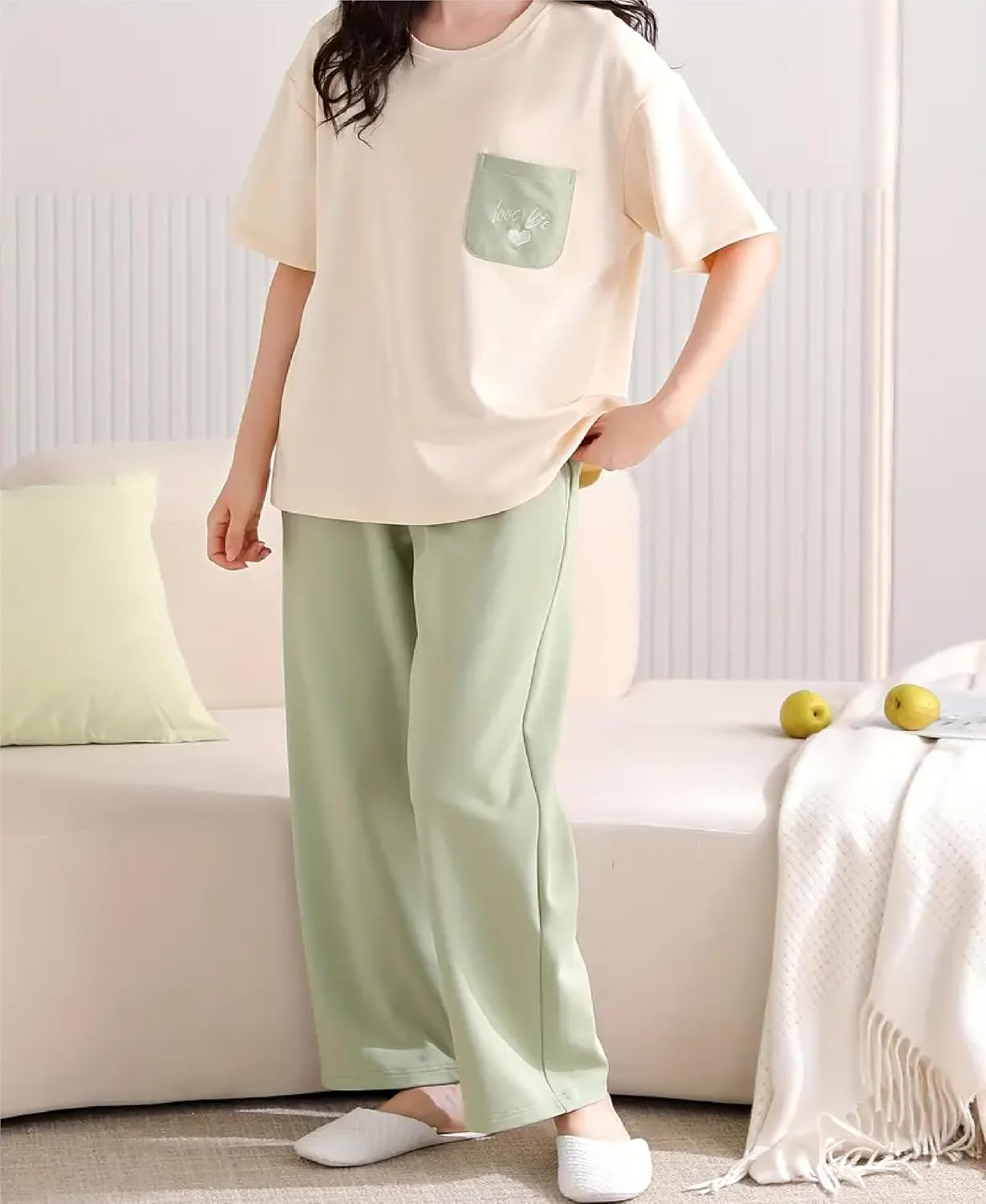 Women's Cotton Blend Full-Sleeve Night Suit - Cream - Image 55