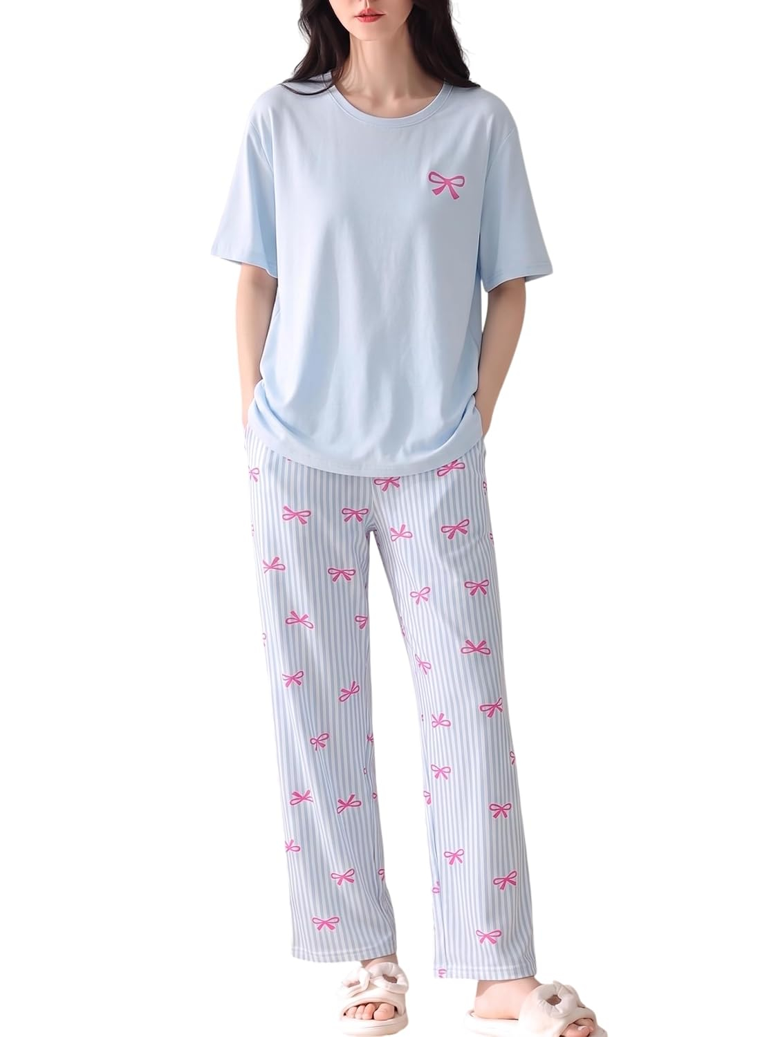 Women's Cotton Blend Full-Sleeve Night Suit - Cream - Image 58