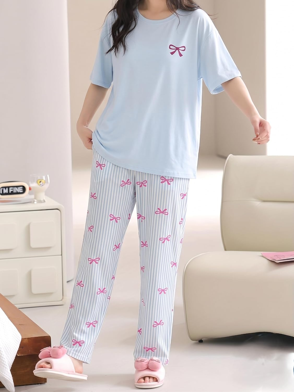 Women's Cotton Blend Full-Sleeve Night Suit - Cream - Image 60