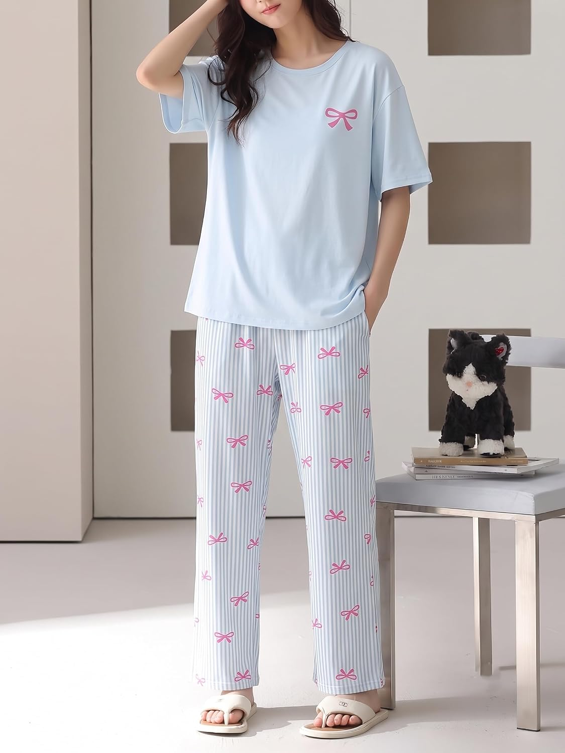 Women's Cotton Blend Full-Sleeve Night Suit - Cream - Image 62