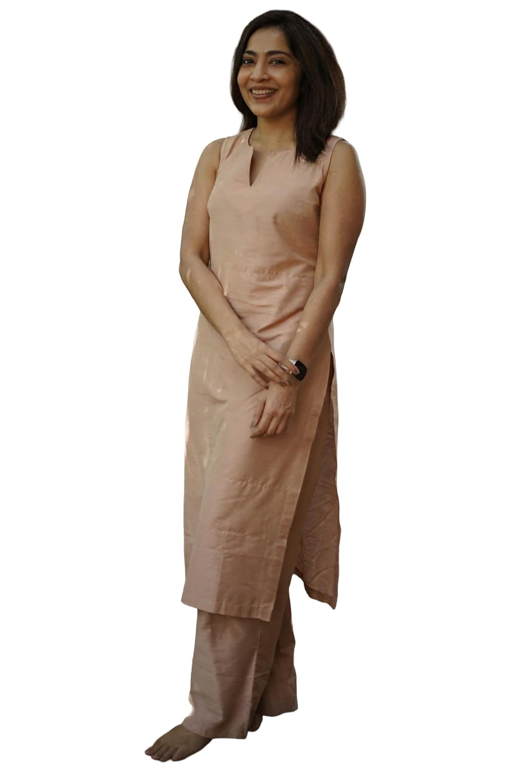 Women's Sleeveless Kurta and Palazzo Set - Black - Image 23