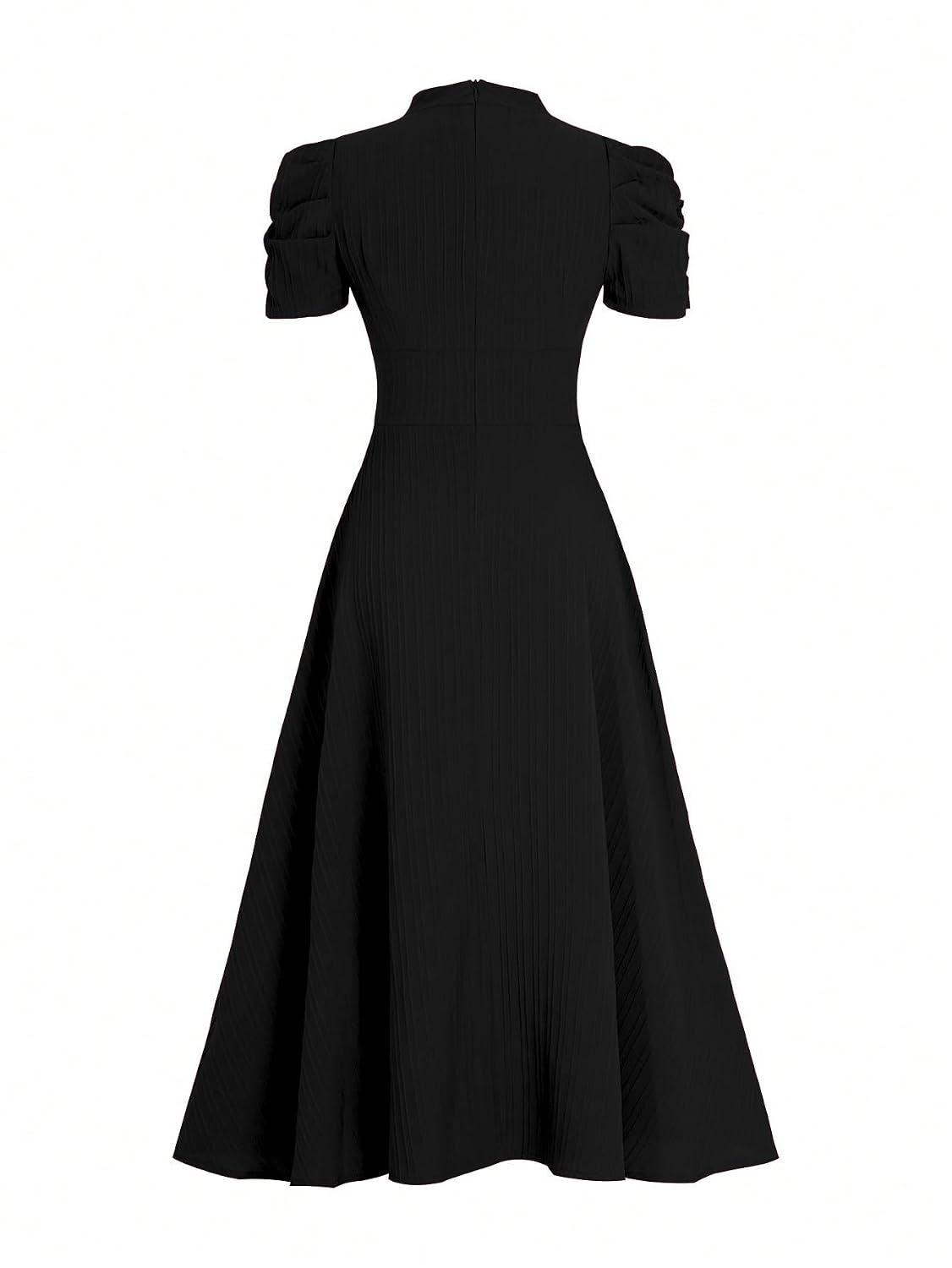 Women's V-Neck A-Line Maxi Dress - Black - Image 7
