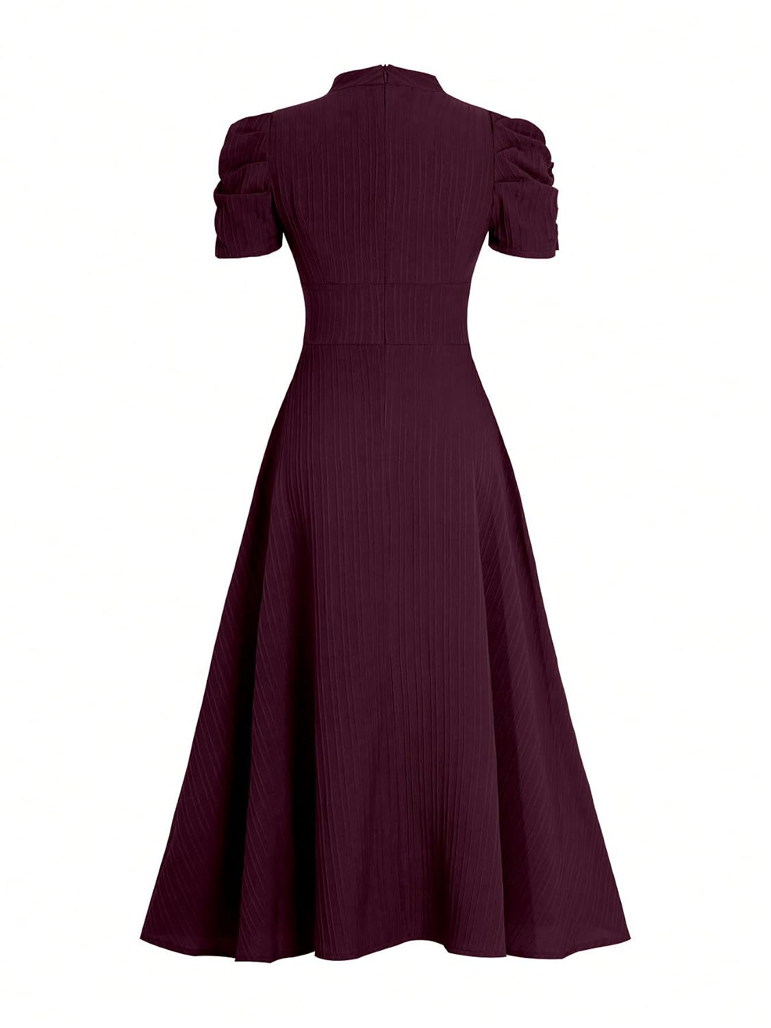 Women's V-Neck A-Line Maxi Dress - Magenta - Image 7