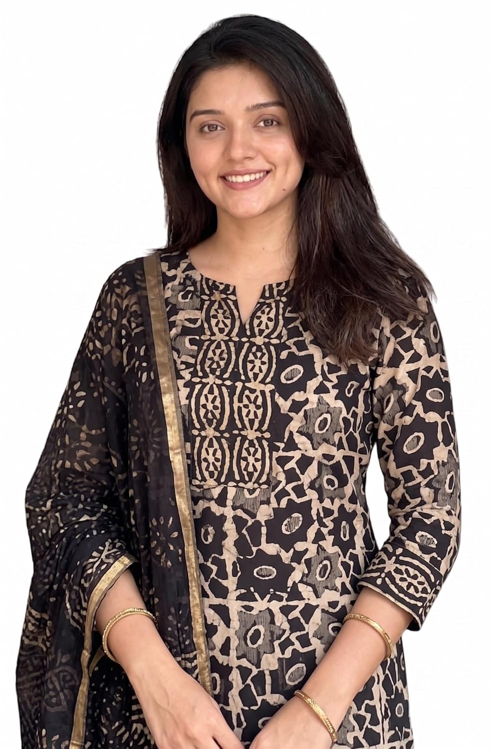 Women's Printed Kurta, Pant and Dupatta Set - Orange - Image 18