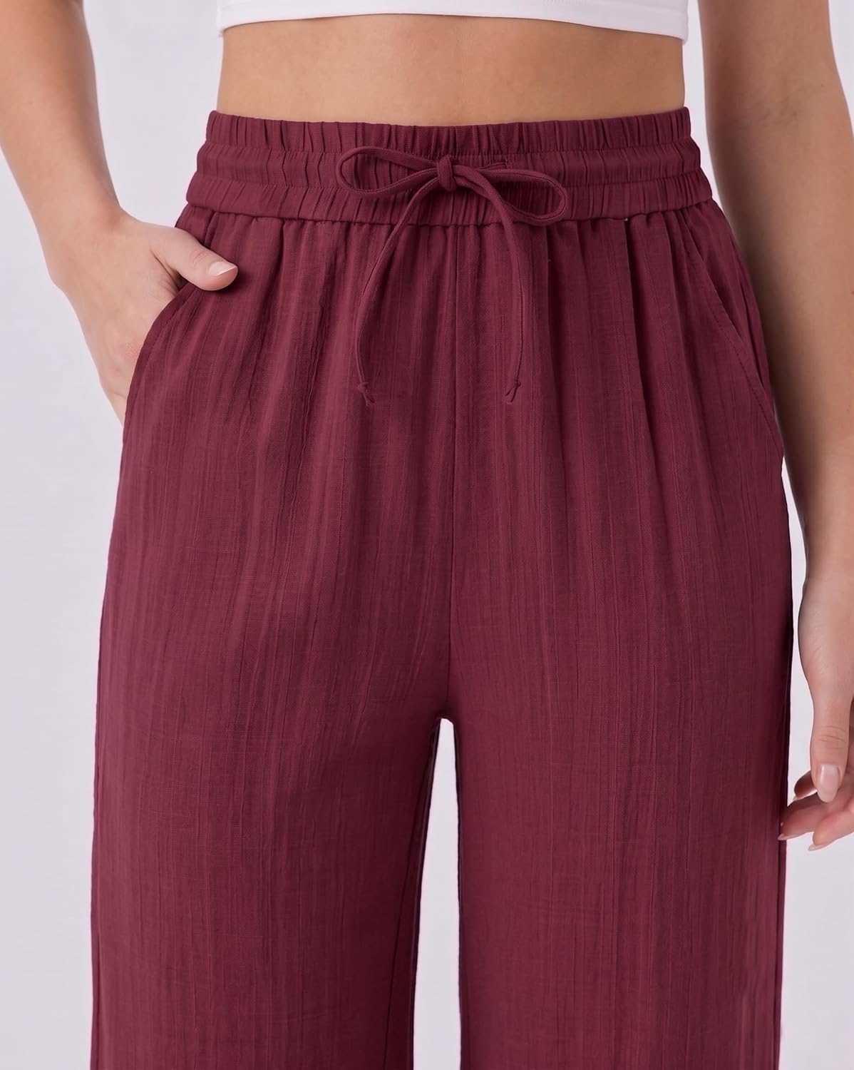 Women's High-Waist Wide-Leg Trousers - Brown - Image 10