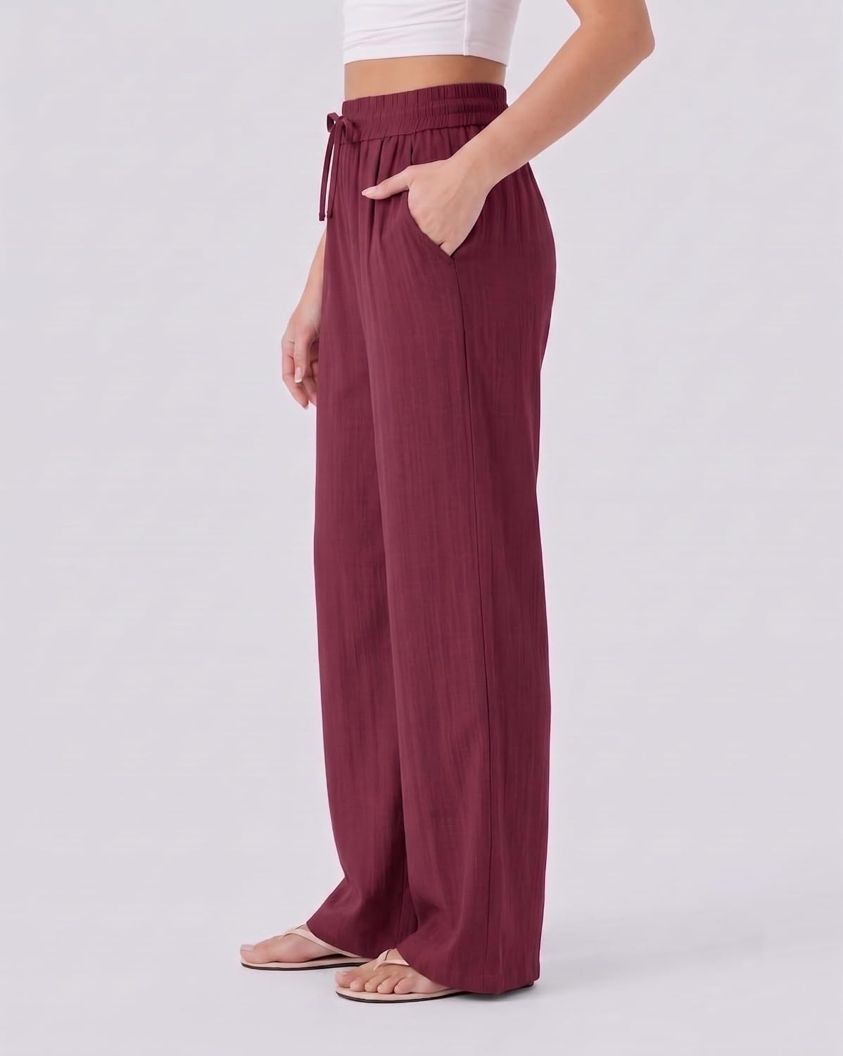 Women's High-Waist Wide-Leg Trousers - Brown - Image 11