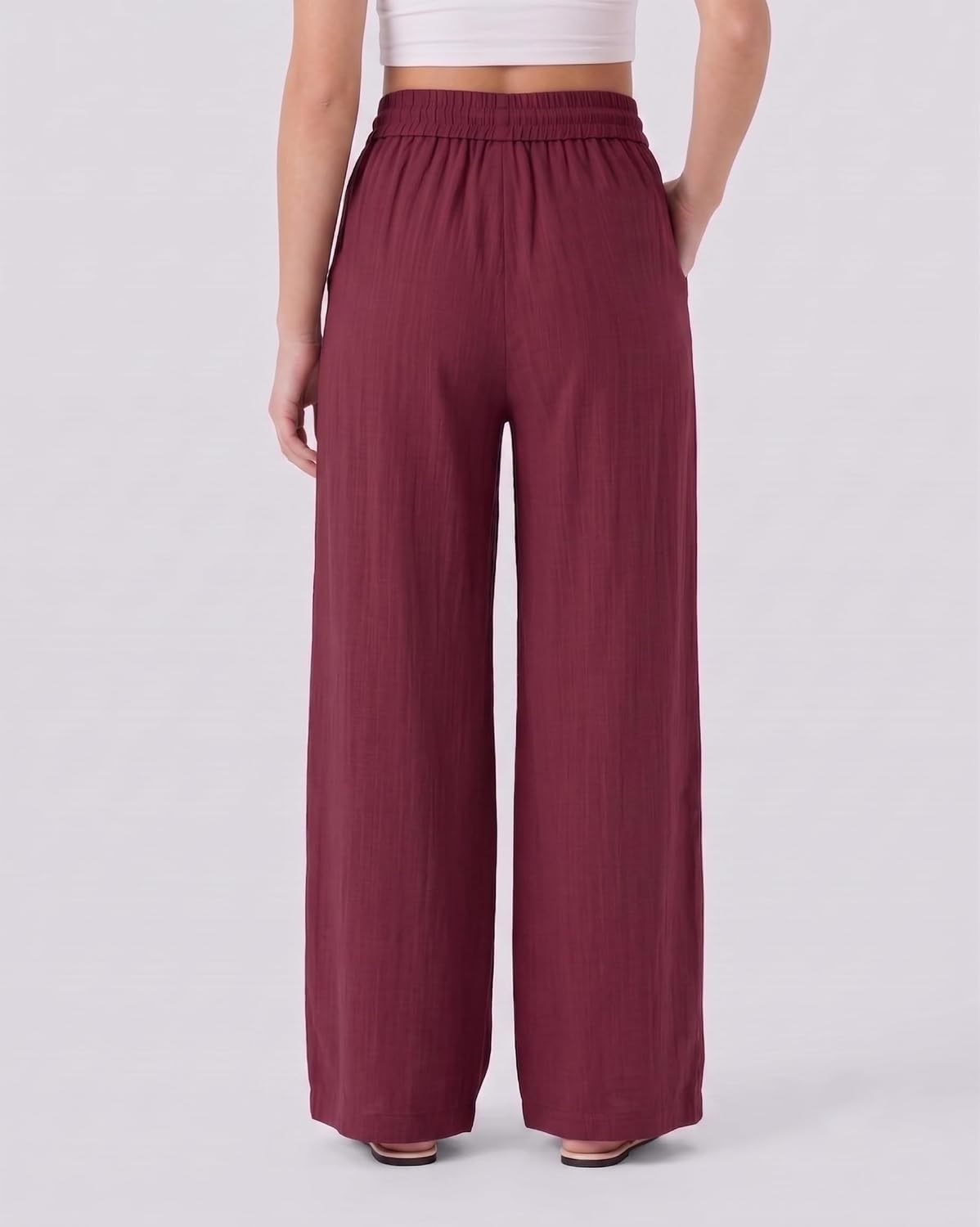 Women's High-Waist Wide-Leg Trousers - Brown - Image 12