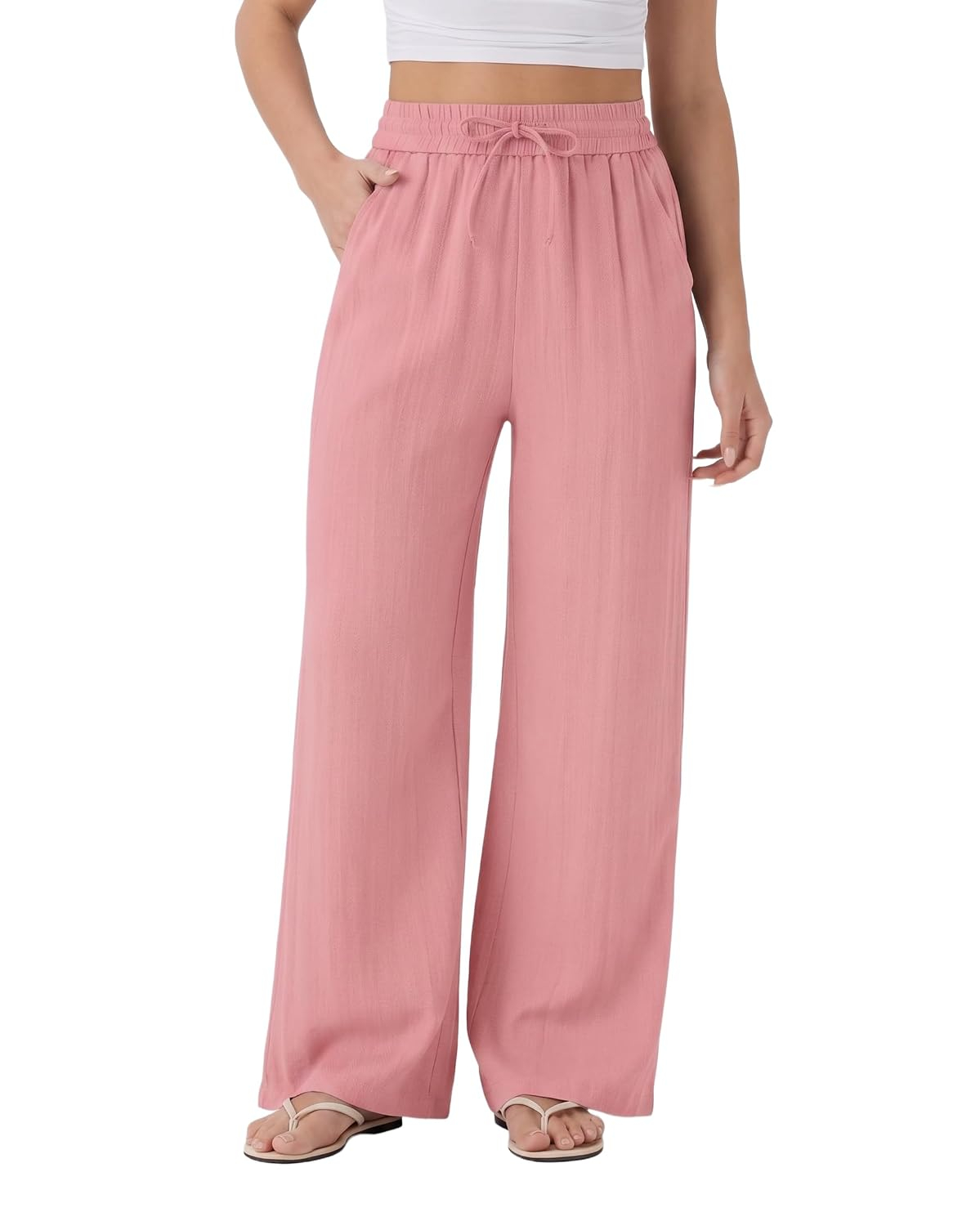 Women's High-Waist Wide-Leg Trousers - Brown - Image 15