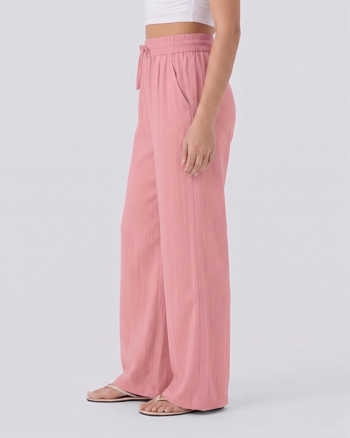 Women's High-Waist Wide-Leg Trousers - Brown - Image 17