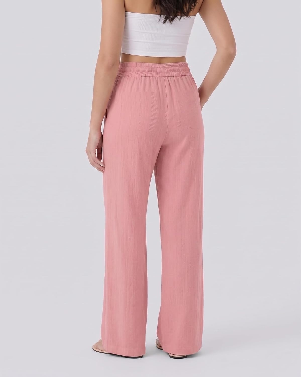 Women's High-Waist Wide-Leg Trousers - Brown - Image 18