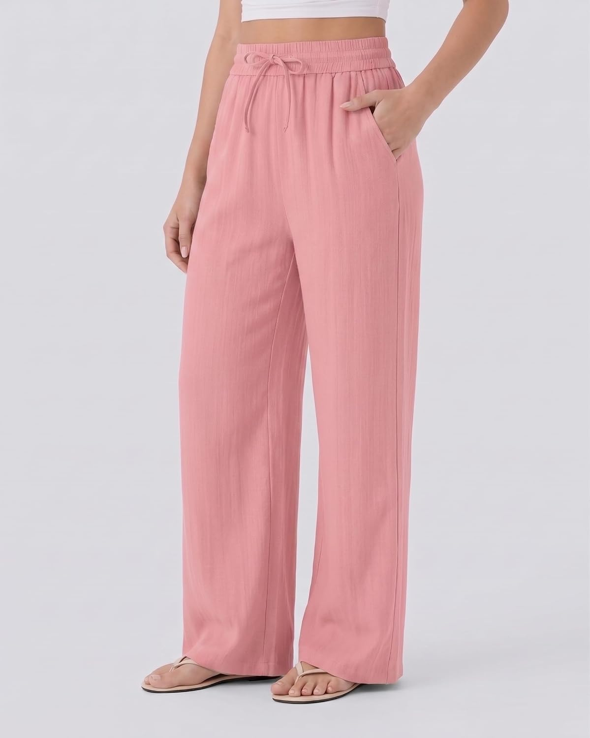 Women's High-Waist Wide-Leg Trousers - Brown - Image 20