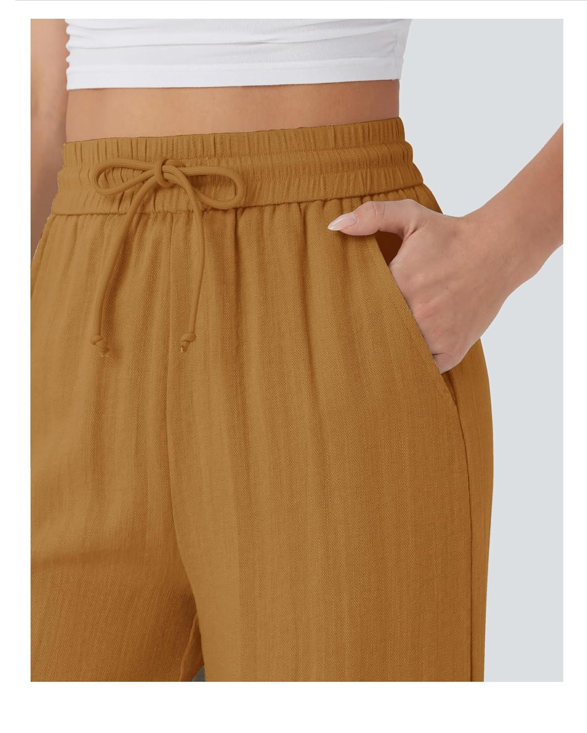 Women's High-Waist Wide-Leg Trousers - Brown - Image 23