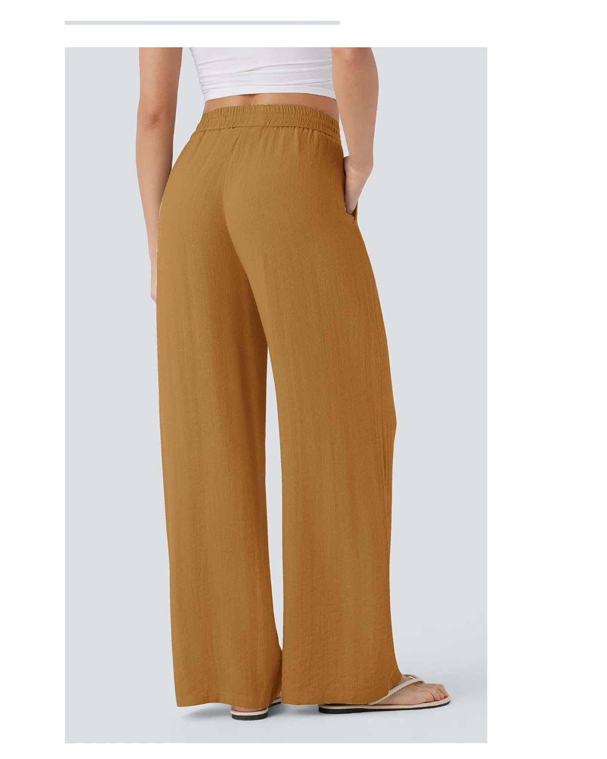 Women's High-Waist Wide-Leg Trousers - Brown - Image 25