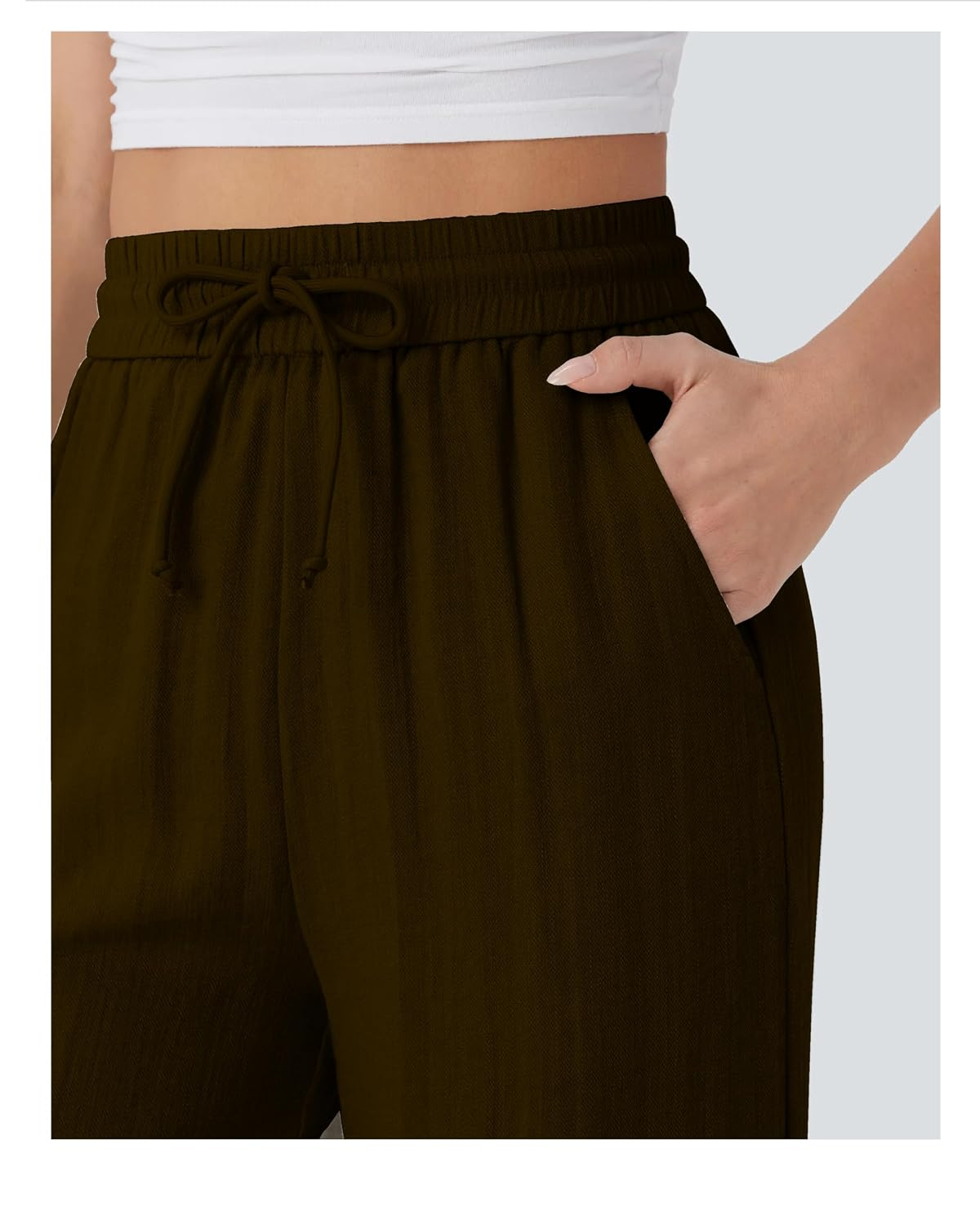Women's High-Waist Wide-Leg Trousers - Brown - Image 29