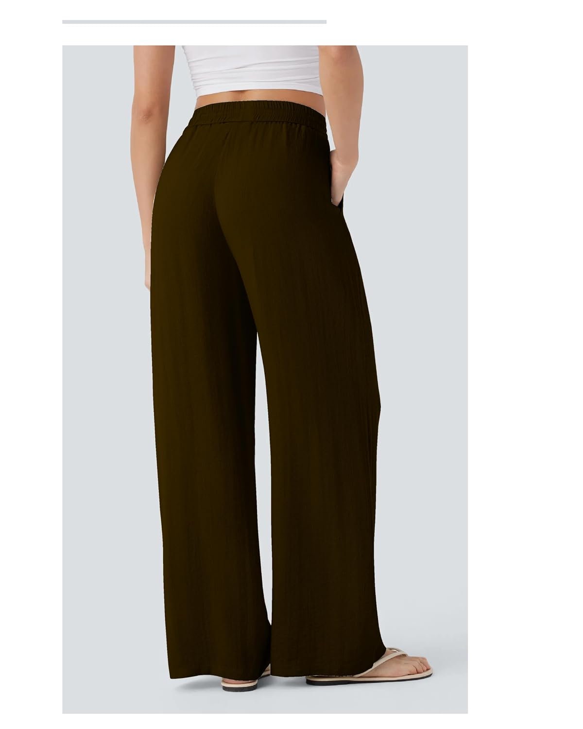 Women's High-Waist Wide-Leg Trousers - Brown - Image 31