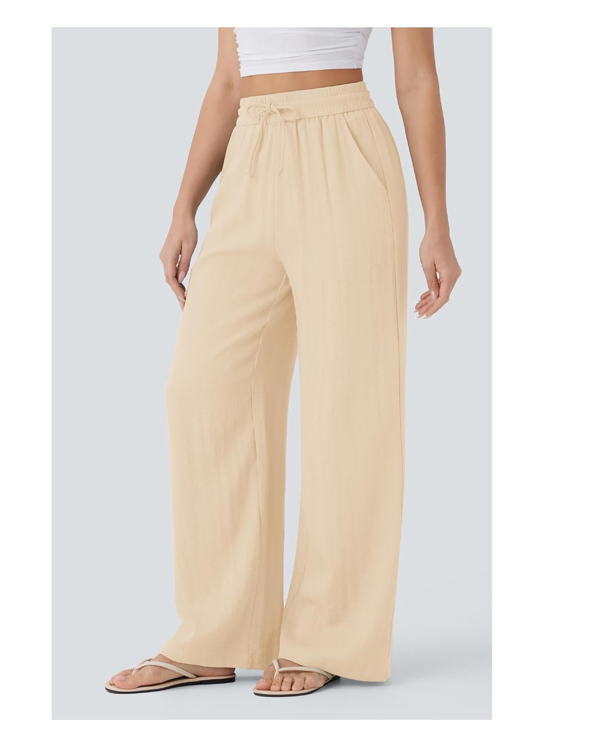 Women's High-Waist Wide-Leg Trousers - Brown - Image 36
