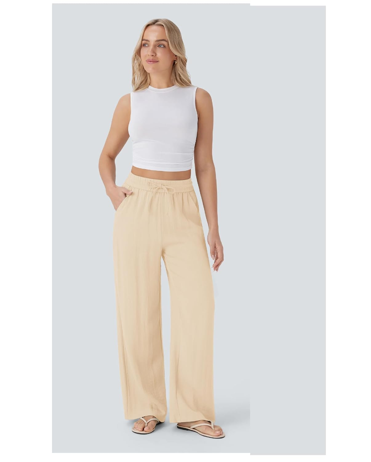 Women's High-Waist Wide-Leg Trousers - Brown - Image 38