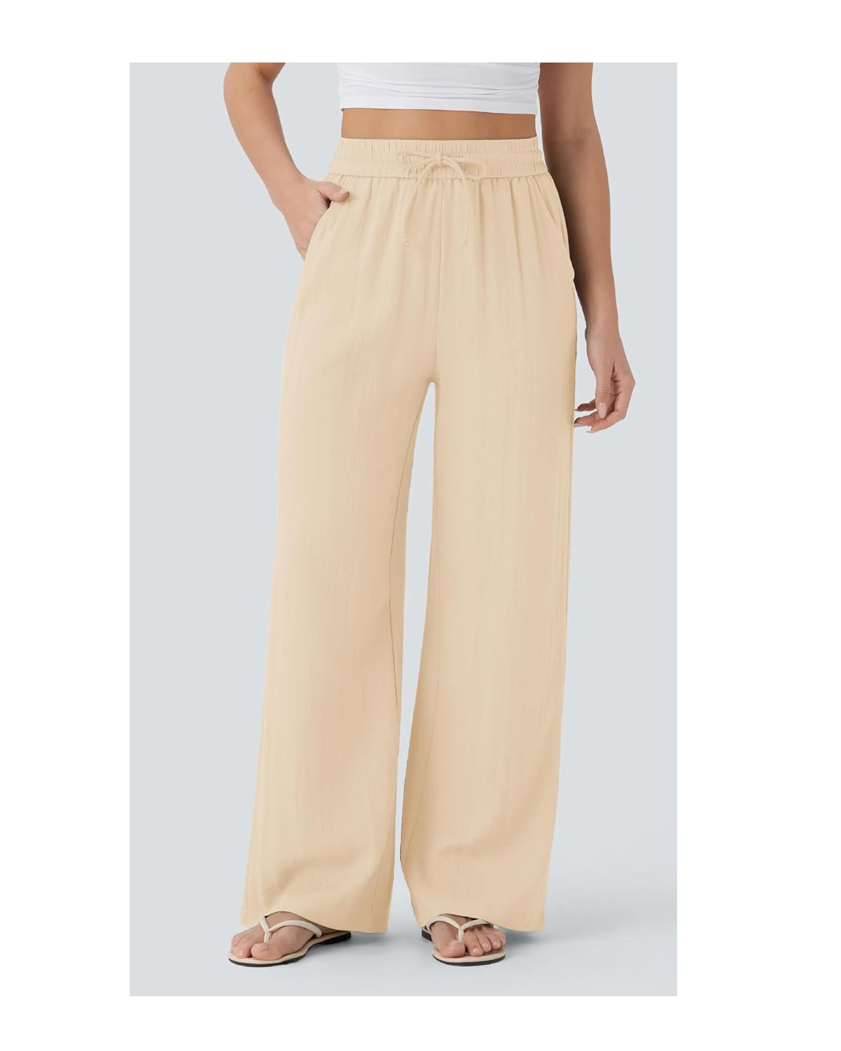Women's High-Waist Wide-Leg Trousers - Brown - Image 39