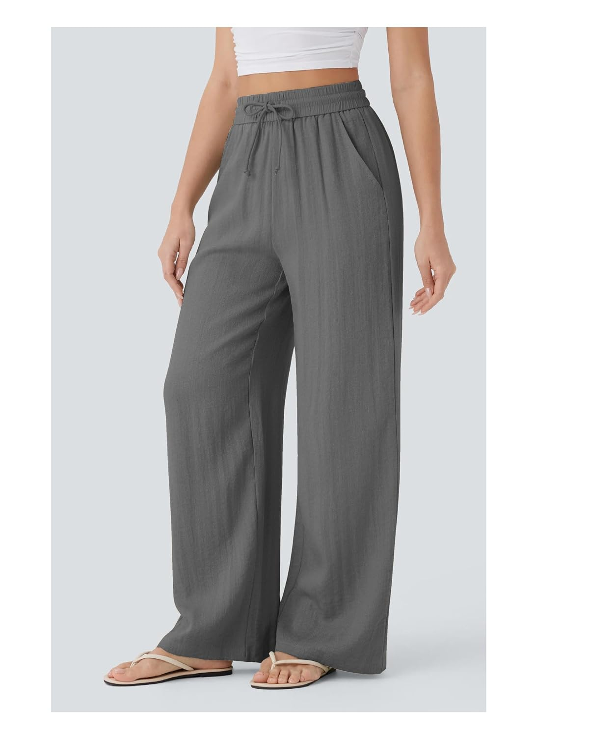 Women's High-Waist Wide-Leg Trousers - Brown - Image 44