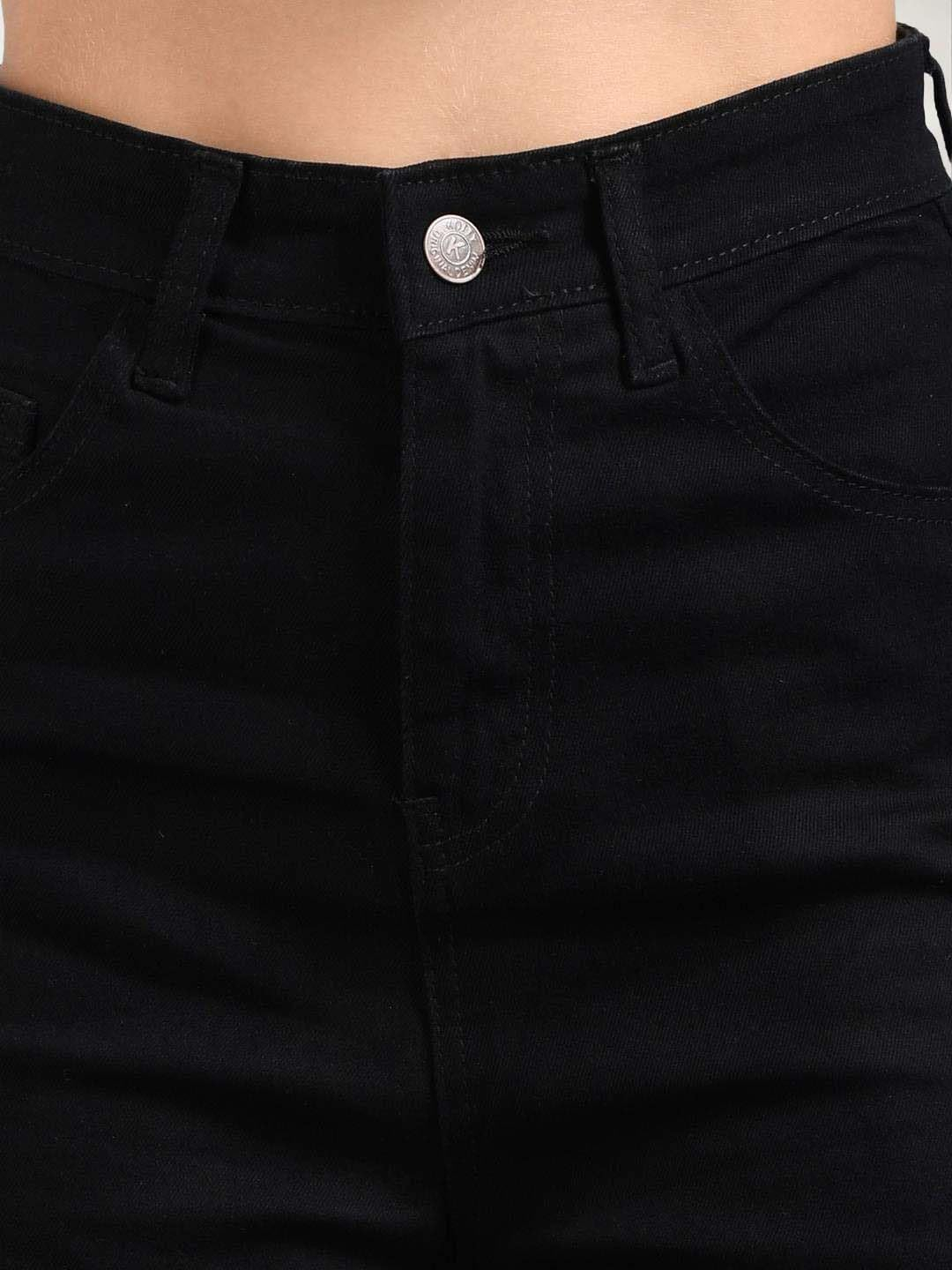 Women's High-Waist Wide-Leg Jeans - Black - Image 31