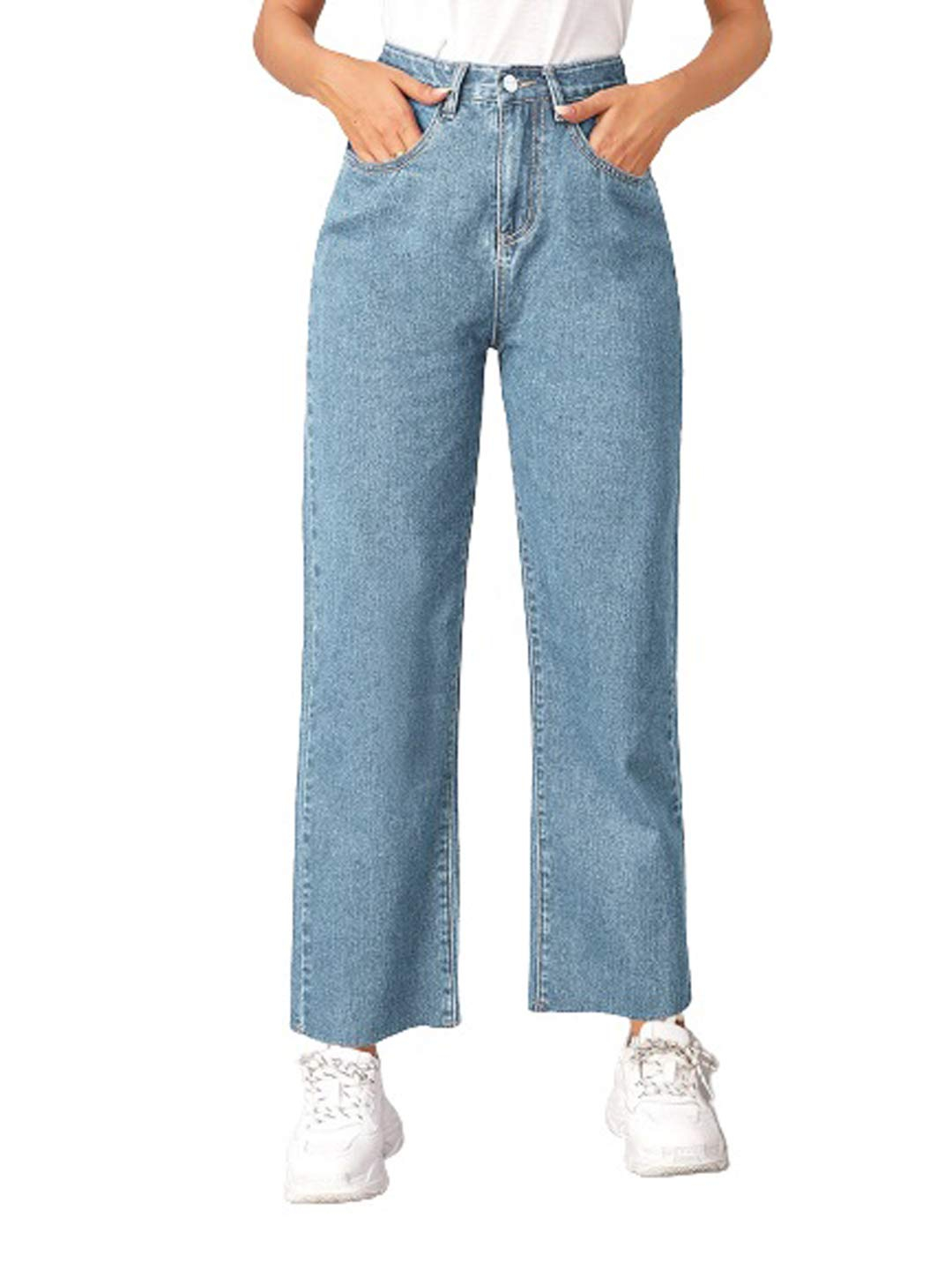 Women's High-Waist Wide-Leg Jeans - Black - Image 33