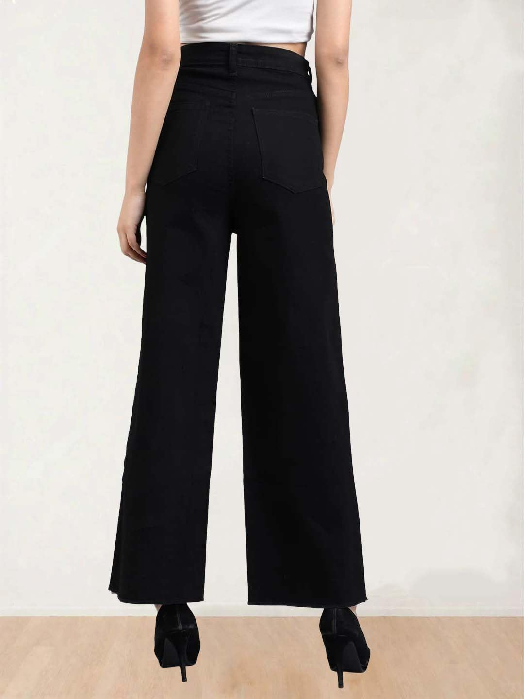 Women's High-Waist Wide-Leg Jeans - Blue - Image 25