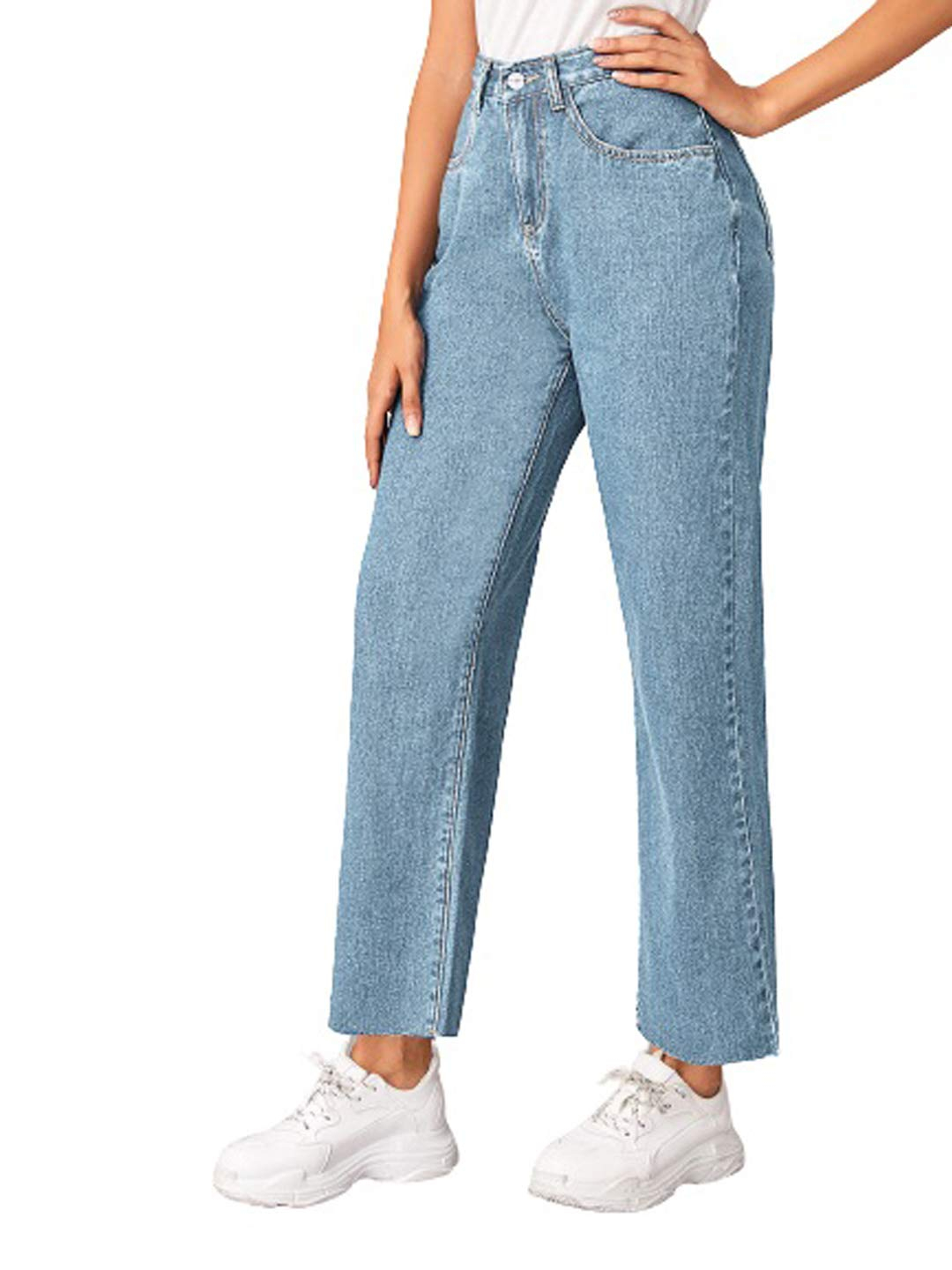 Women's High-Waist Wide-Leg Jeans - Jet Black - Image 36