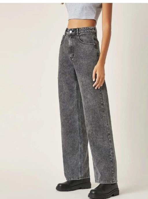 Women's Mid-Rise Straight-Fit Jeans - Grey - Image 3