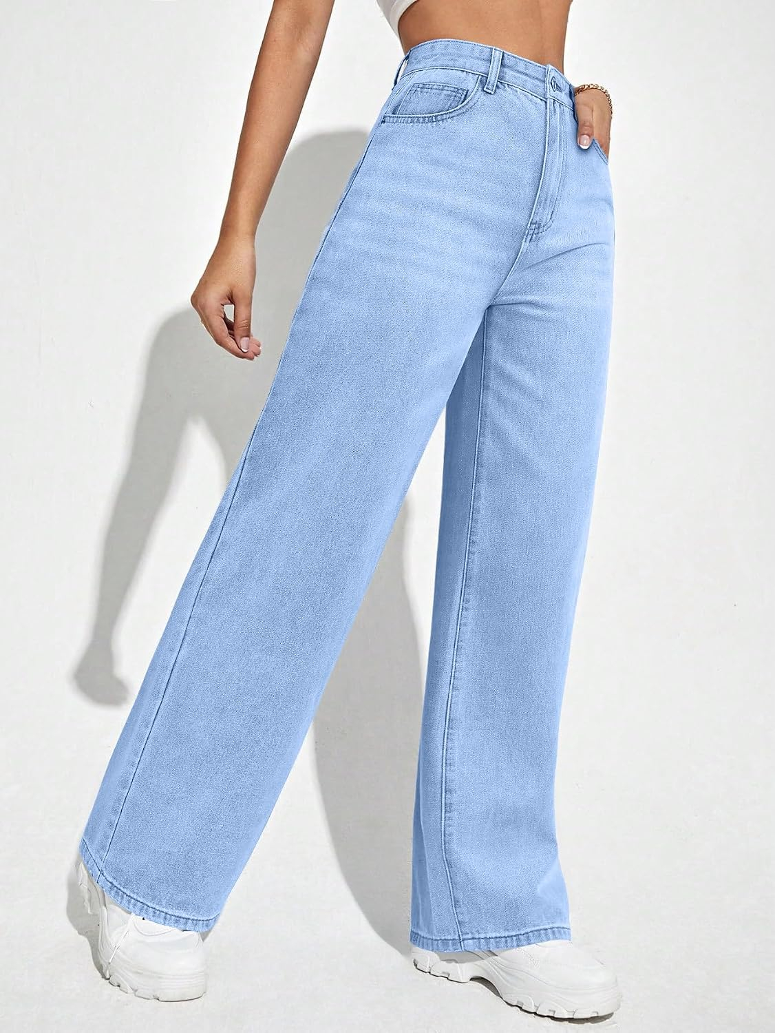 Women's Relaxed Baggy Jeans - Black - Image 10
