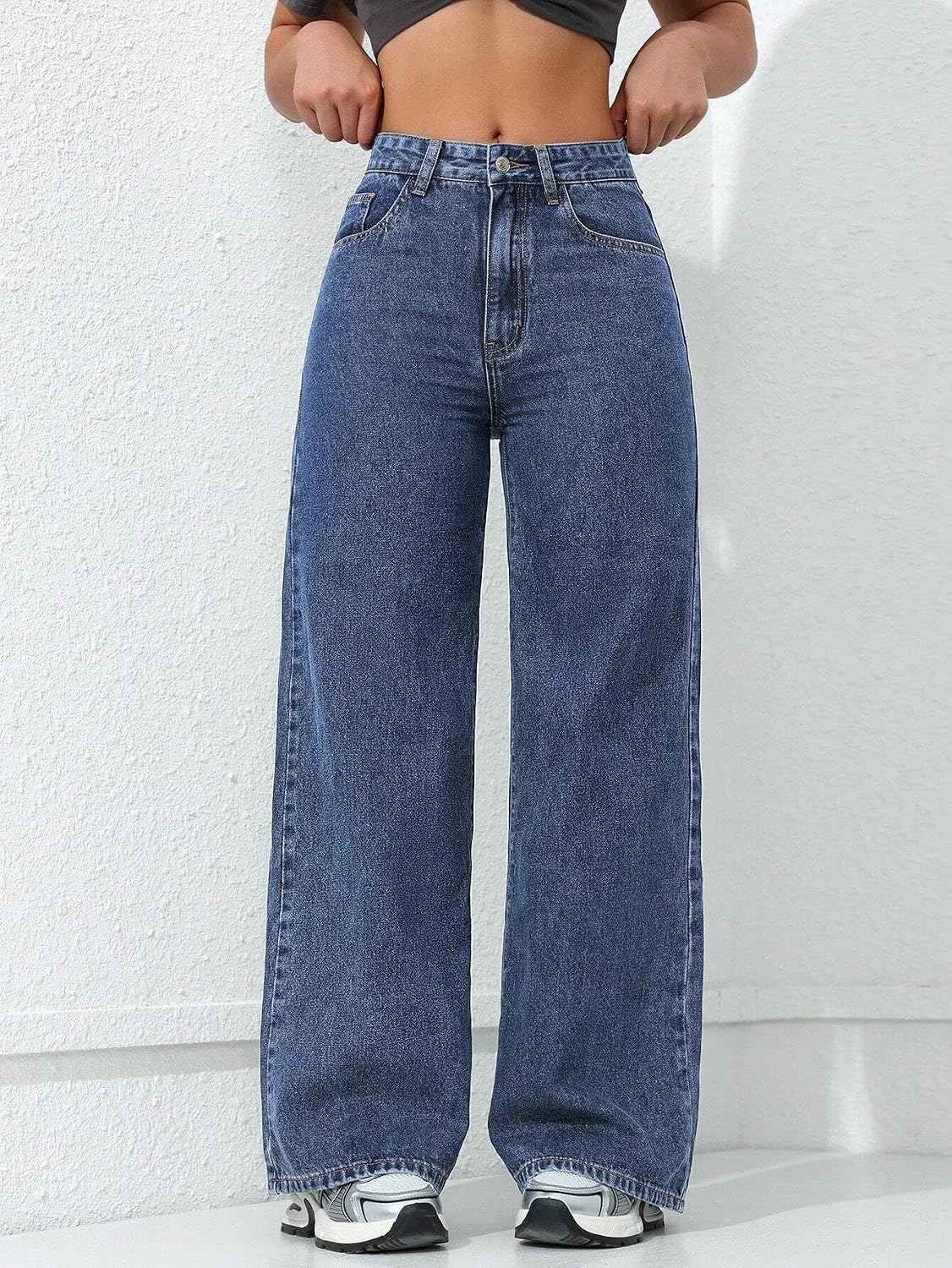 Women's Relaxed Baggy Jeans - Black - Image 16
