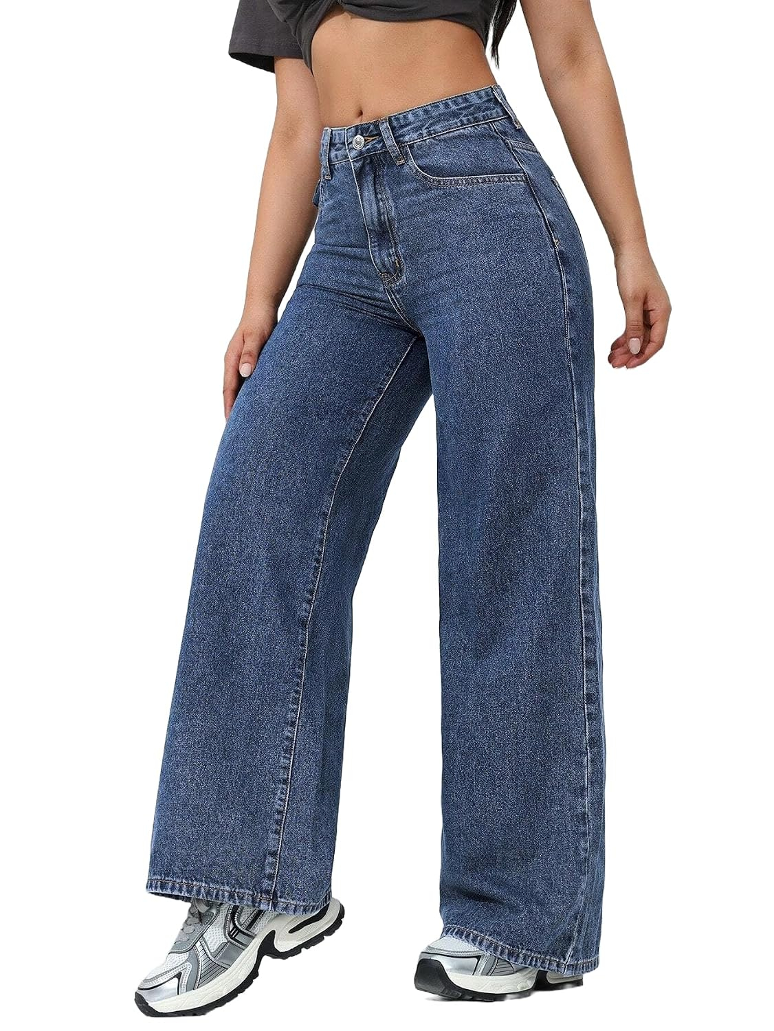Women's Relaxed Baggy Jeans - Light Blue - Image 10