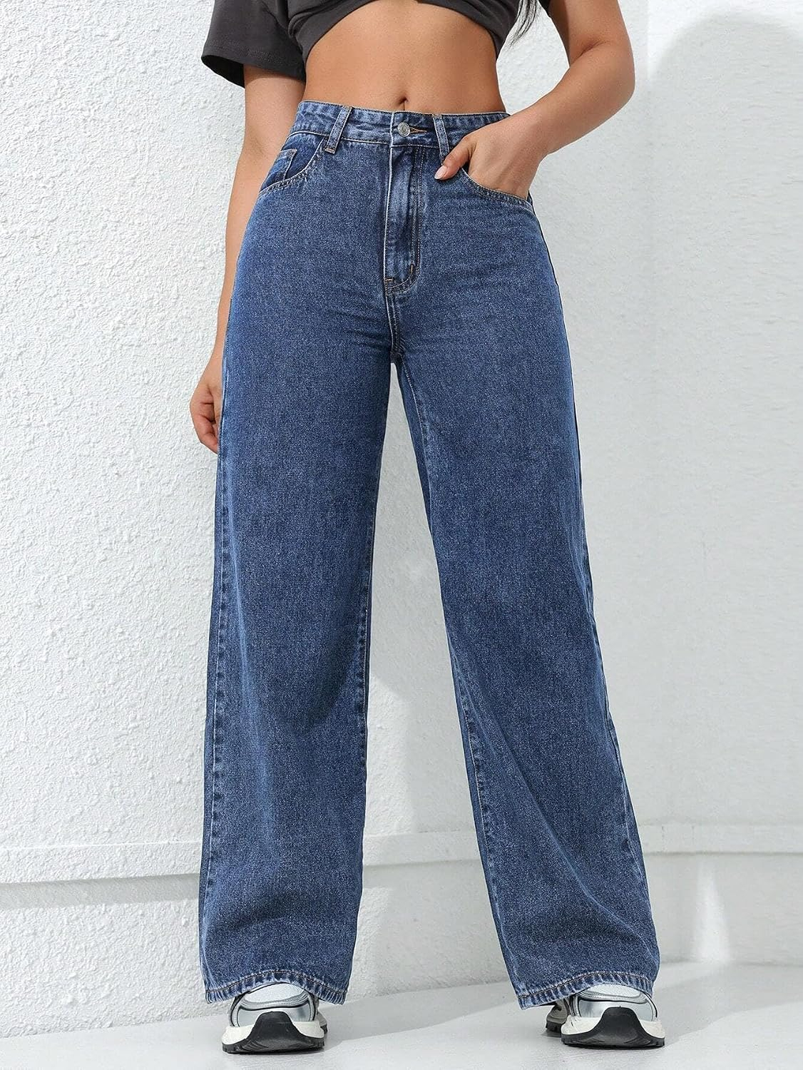 Women's Relaxed Baggy Jeans - Light Blue - Image 15