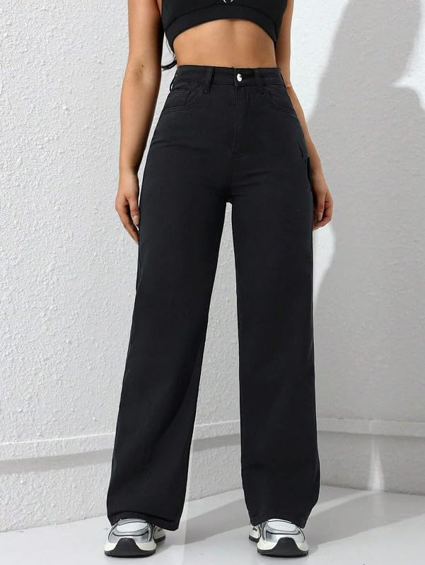 Women's Relaxed Baggy Jeans - Light Blue - Image 41