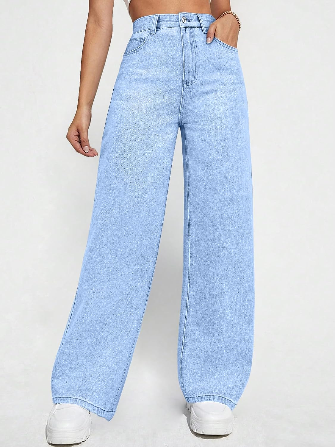 Women's Relaxed Baggy Jeans - Ombre Blue - Image 13