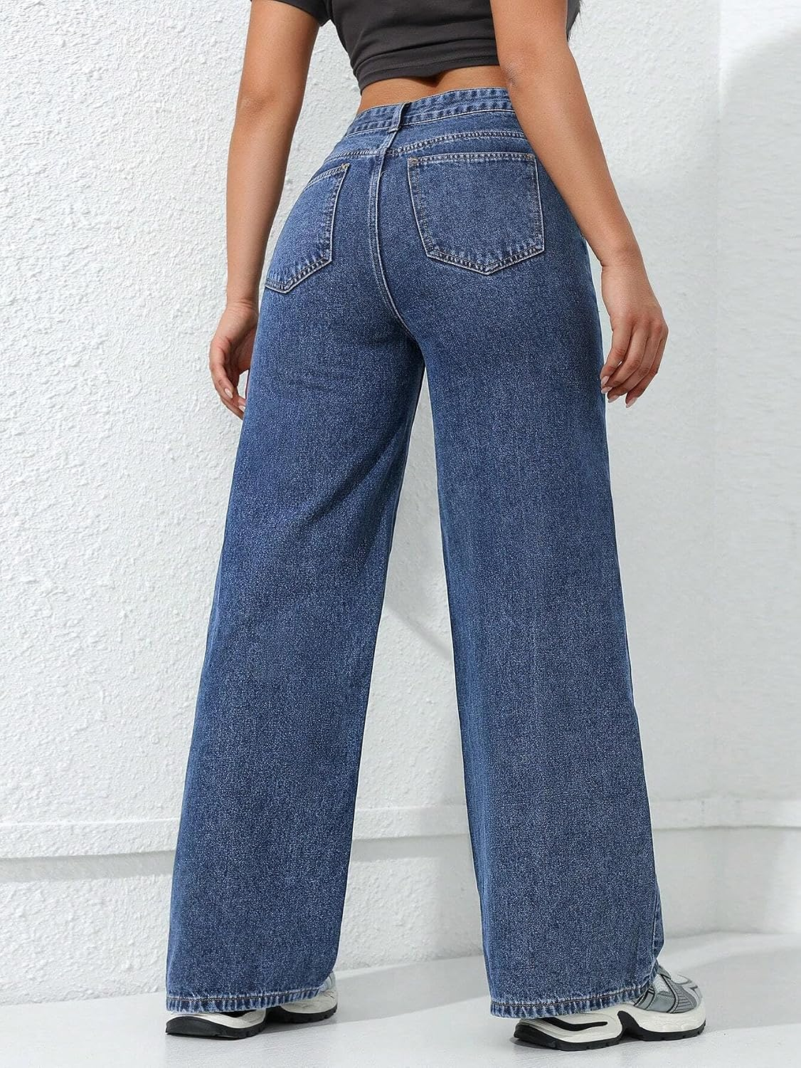 Women's Relaxed Baggy Jeans - Washed Light Blue - Image 21